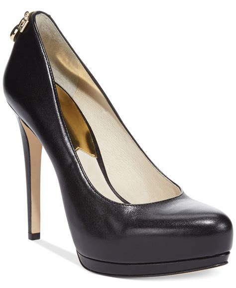 michael kors black tan stilettos|Michael Kors heels.